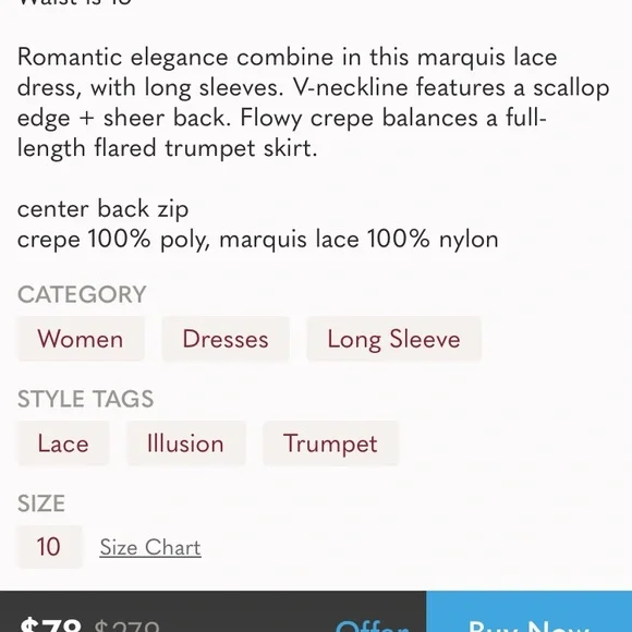 Dessy Collection Long Sleeve Lace Gown Navy - Picture 3 of 13